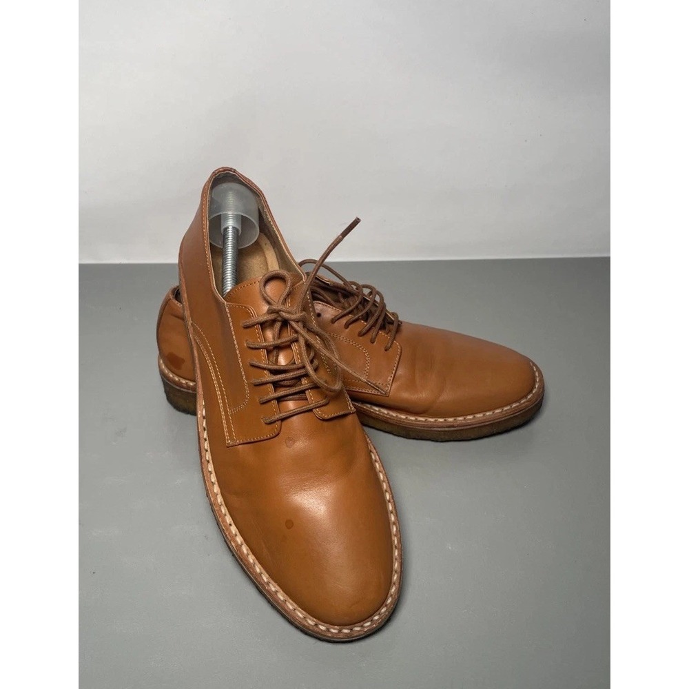 Barney's New York Men's Size 8 Oxfords Leather Crepe Dress Shoes Made in Italy